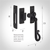 Shepherd's Crook Lockable Window Latch (Left Side) Matt Black