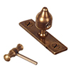 Lockable Window Stay Pin in Antiqued Brass