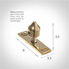 Lockable Window Stay Pin in Polished Brass