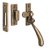 London Lockable Window Latch, Antiqued Brass, Left Side