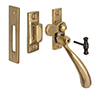 London Lockable Window Latch, Polished Brass, Left Side