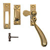 London Lockable Window Latch, Polished Brass, Left Side