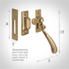 London Lockable Window Latch, Polished Brass, Left Side