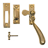 London Lockable Window Latch, Polished Brass, Left Side