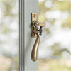 London Lockable Window Latch in Antiqued Brass Right Side