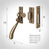 London Lockable Window Latch in Antiqued Brass Right Side