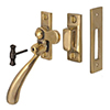 London Lockable Window Latch in Polished Brass Right Side