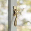 London Lockable Window Latch in Polished Brass Right Side