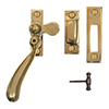 London Lockable Window Latch in Polished Brass Right Side