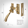 London Lockable Window Latch in Polished Brass Right Side