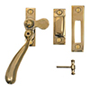 London Lockable Window Latch in Polished Brass Right Side