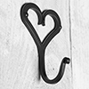 Forged Heart Hook in Matt Black