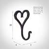 Forged Heart Hook in Matt Black