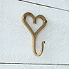 Forged Heart Hook in Old Gold