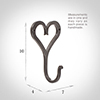 Forged Heart Hook in Polished