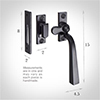 Manson Window Latch (Left Side) in Matt Black