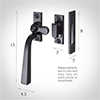 Manson Window Latch (Right Side) in Matt Black