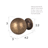 Large Dawson Cabinet Knob in Antiqued Brass 