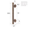 Large Stowe Door Pull in Antiqued Brass