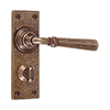 Chester Handle, Bristol Privacy Plate, Antiqued Brass