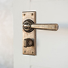 Chester Handle, Bristol Privacy Plate, Antiqued Brass