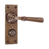 Chester Handle, Bristol Privacy Plate, Antiqued Brass