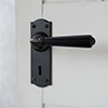 Bromley Handle, Nowton Keyhole Plate, Matt Black