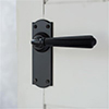 Bromley Handle, Nowton Plain Plate, Matt Black