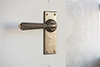 Bromley Handle, Ripley Plain Plate, Antiqued Brass