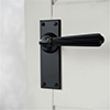 Bromley Handle, Ripley Plain Plate, Matt Black