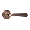 Bromley Handle, Reeded Plate, Antiqued Brass