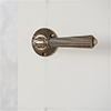 Bromley Handle, Reeded Plate, Antiqued Brass