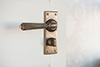 Bromley Handle, Bristol Privacy Plate, Antiqued Brass