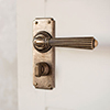 Bromley Handle, Ilkley Privacy Plate, Antiqued Brass