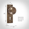 Holkham Door Knob, Bristol Keyhole Plate, Antiqued Brass