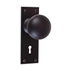 Holkham Door Knob, Bristol Keyhole Plate, Matt Black