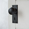 Holkham Door Knob, Bristol Keyhole Plate, Matt Black