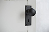 Holkham Door Knob, Bristol Keyhole Plate, Matt Black