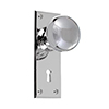 Holkham Door Knob, Bristol Keyhole Plate, Nickel