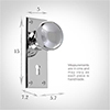 Holkham Door Knob, Bristol Keyhole Plate, Nickel