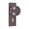 Holkham Door Knob, Bristol Keyhole Plate, Polished