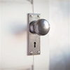 Holkham Door Knob, Bristol Keyhole Plate, Polished