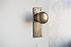 Holkham Door Knob, Bristol Plain Plate, Antiqued Brass