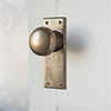 Holkham Door Knob, Bristol Plain Plate, Antiqued Brass