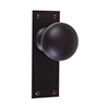 Holkham Door Knob, Bristol Plain Plate, Matt Black