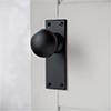 Holkham Door Knob, Bristol Plain Plate, Matt Black