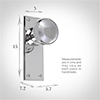 Holkham Door Knob, Bristol Plain Plate, Nickel