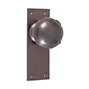 Holkham Door Knob, Bristol Plain Plate, Polished