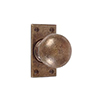 Holkham Door Knob, Bristol Short Plate, Antiqued Brass