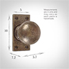 Holkham Door Knob, Bristol Short Plate, Antiqued Brass